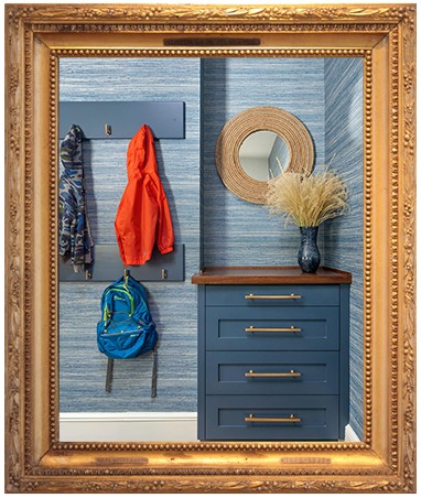 Blue mud room and laundry